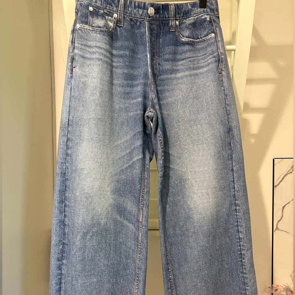 Rag & Bone Miramar Terry Relaxed Wide Leg Medium Wash Denim Jeans